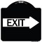 Signmission Exit With Right Arrow Heavy-Gauge Aluminum Architectural Sign, 18" H, 18" L, BW-1818-24606 A-DES-BW-1818-24606 - alternate 1